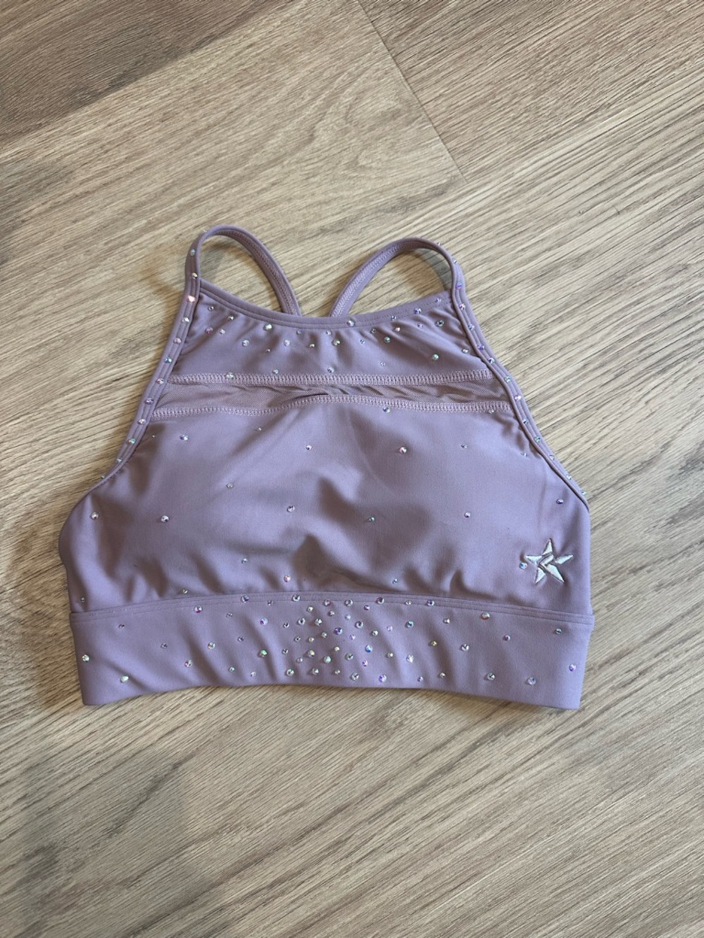Rebel Athletic lavender Rhinestone Sports Bra, no missing stones! Like new!